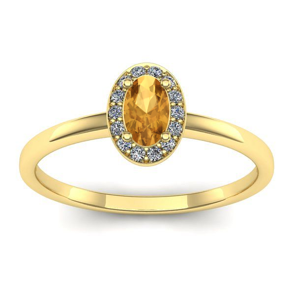 Inel de logodna cu citrin oval