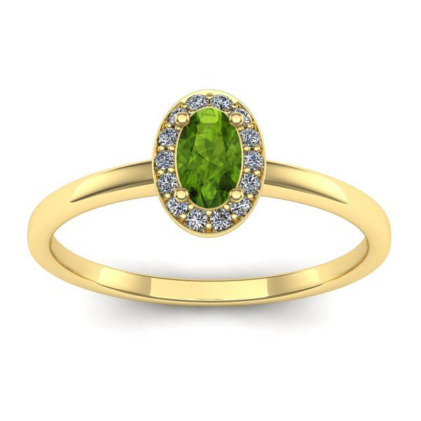 Inel cu peridot oval
