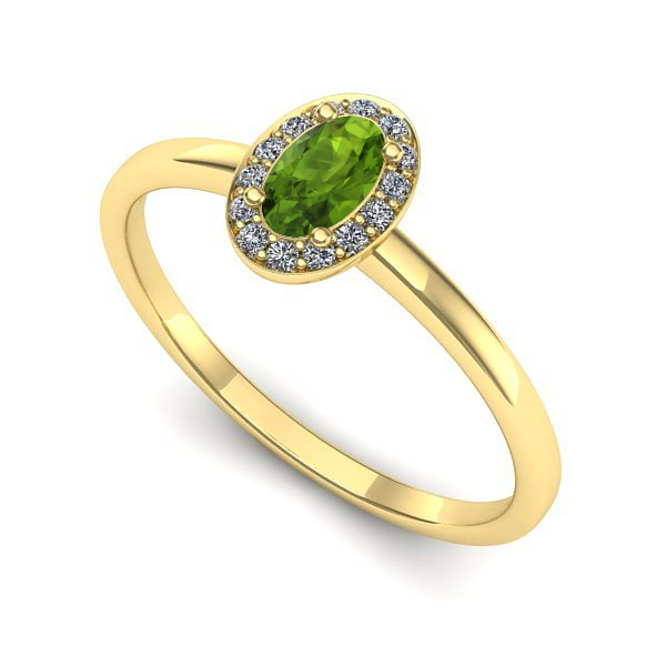 Inel din aur galben cu peridot