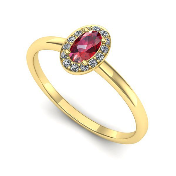 Inel din aur galben cu rubin