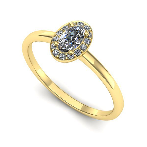 Inel din aur galben cu safir alb