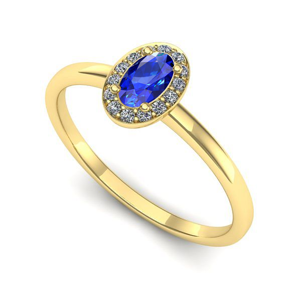 Inel din aur galben cu safir