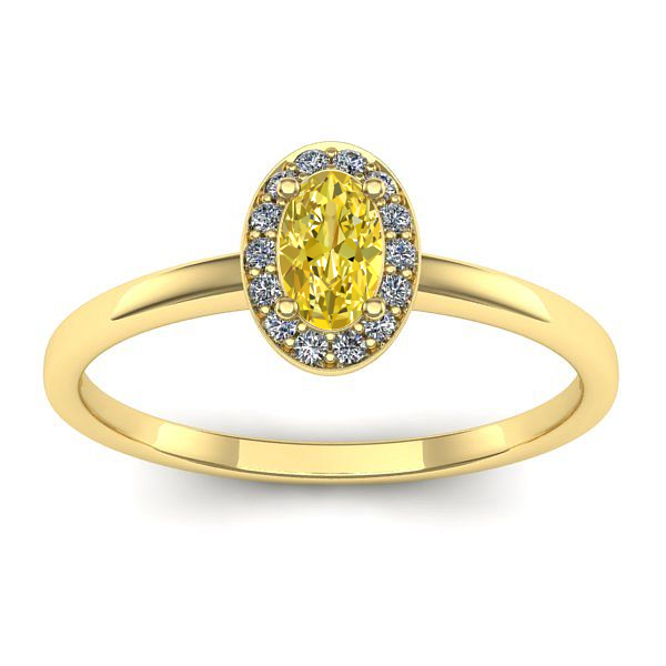 Inel de logodna cu safir galben oval