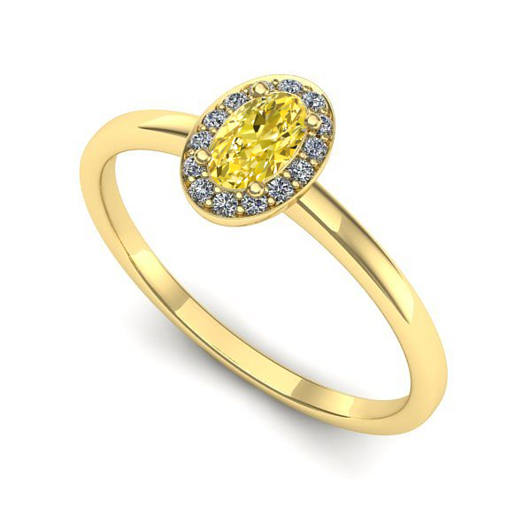Inel logodna din aur galben cu safir galben