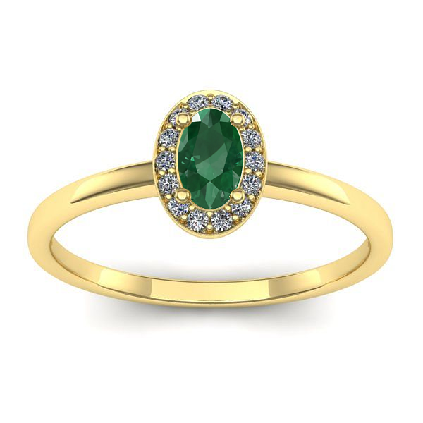 Inel de logodna cu smarald oval
