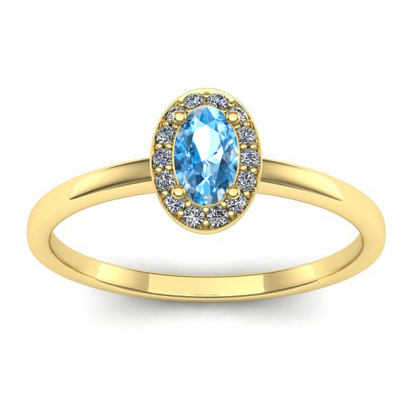 Inel de logodna cu topaz blue oval