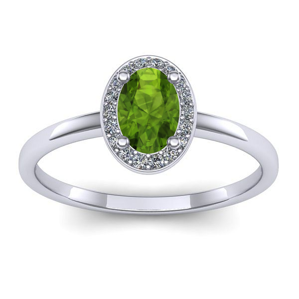 Inel logodna cu peridot oval