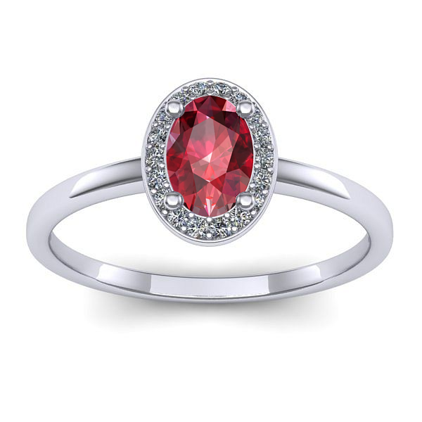 Inel logodna cu rubin oval