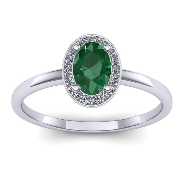 Inel de logodna cu smarald oval