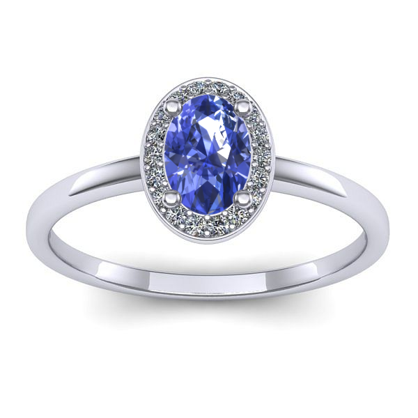 Inel de logodna cu tanzanit oval