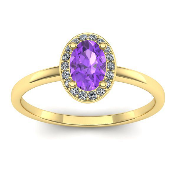 Inel logodna cu ametist oval