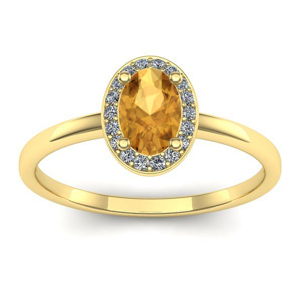 Inel cu citrin oval