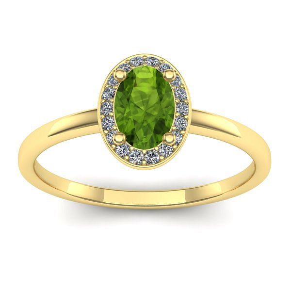 Inel de logodna cu peridot oval