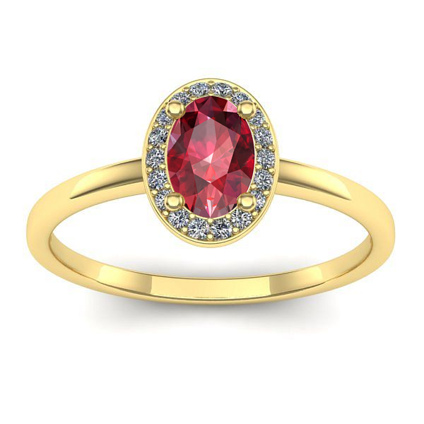 Inel logodna cu rubin oval