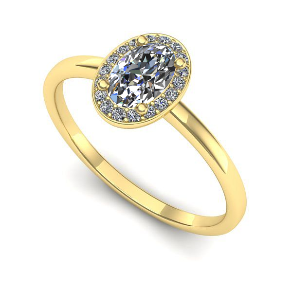Inel de logodna din aur galben cu safir alb