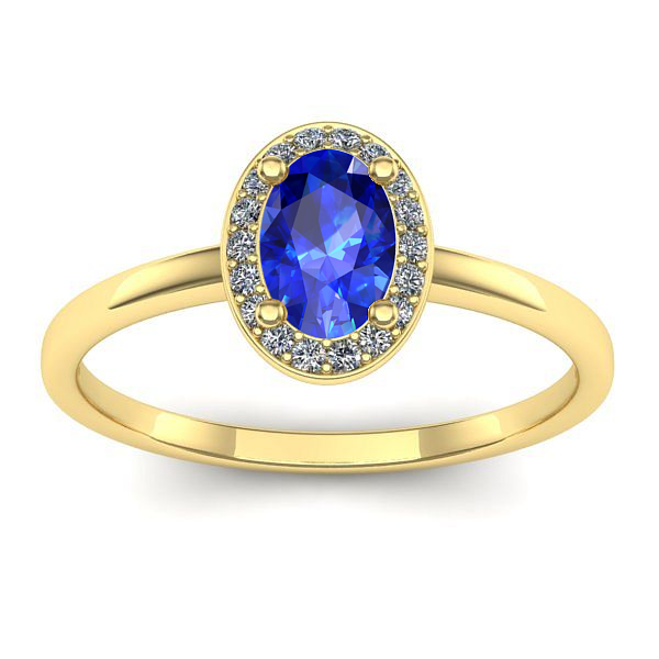 Inel de logodna cu safir oval