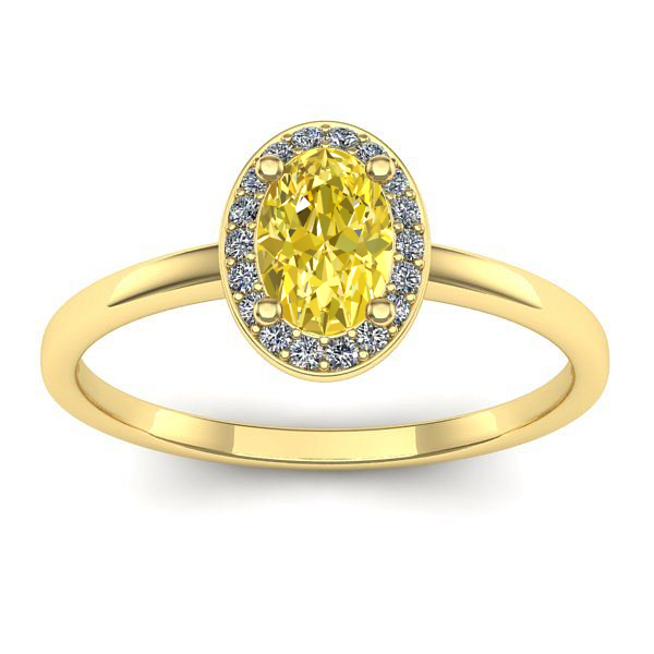 Inel logodna cu safir galben oval