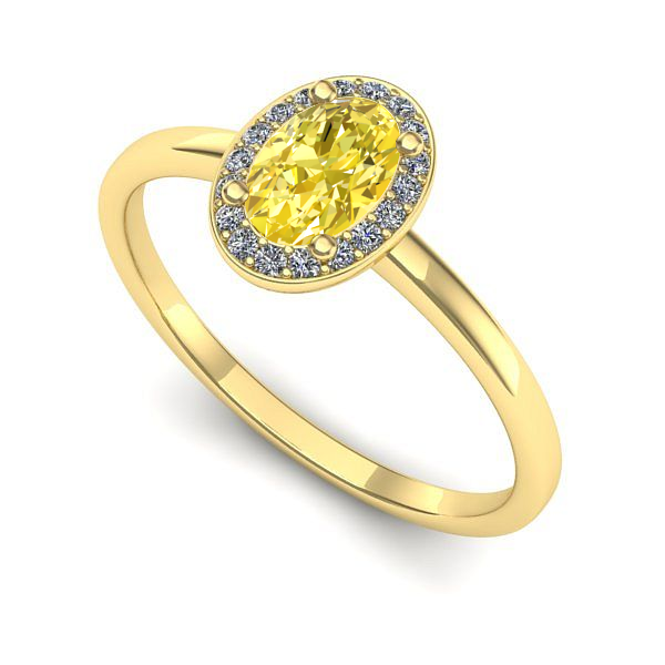 Inel de logodna din aur galben cu safir galben