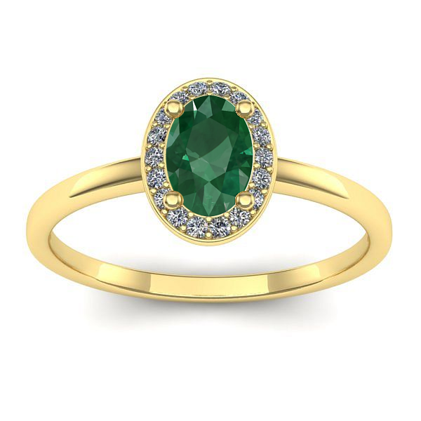 Inel cu smarald oval