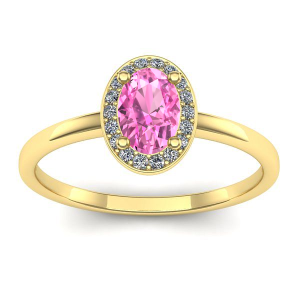 Inel cu safir roz oval
