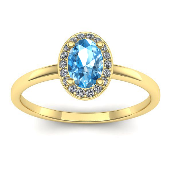 Inel logodna cu topaz blue oval
