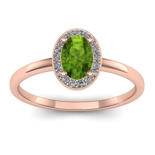 Inel cu peridot oval