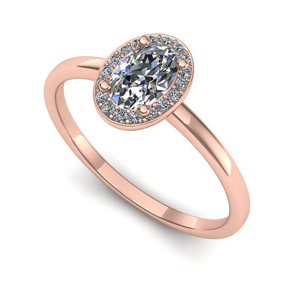 Inel din aur roz cu safir alb