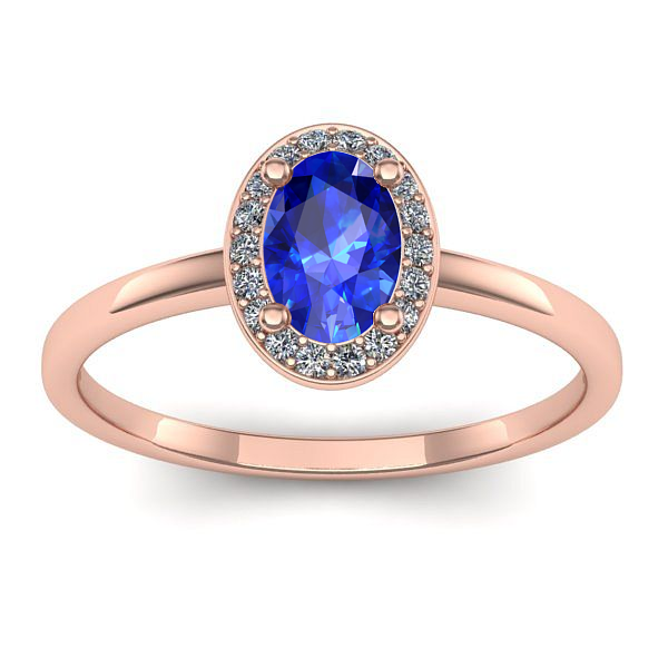 Inel de logodna cu safir oval