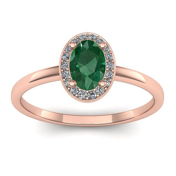 Inel de logodna cu smarald oval