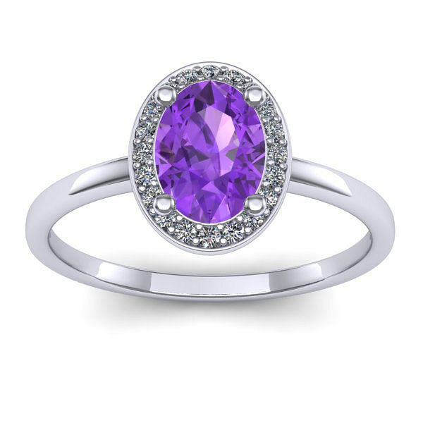 Inel cu ametist oval