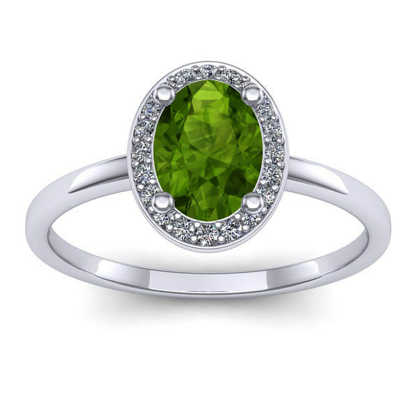 Inel cu peridot oval