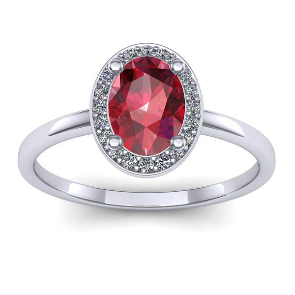 Inel de logodna cu rubin oval