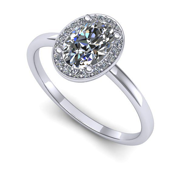 Inel logodna din aur alb cu safir alb