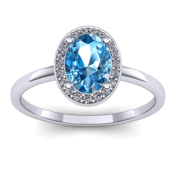 Inel cu topaz blue oval