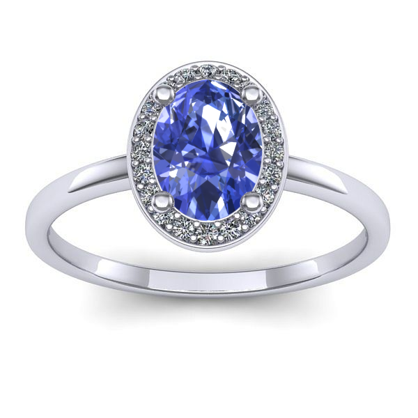 Inel logodna cu tanzanit oval