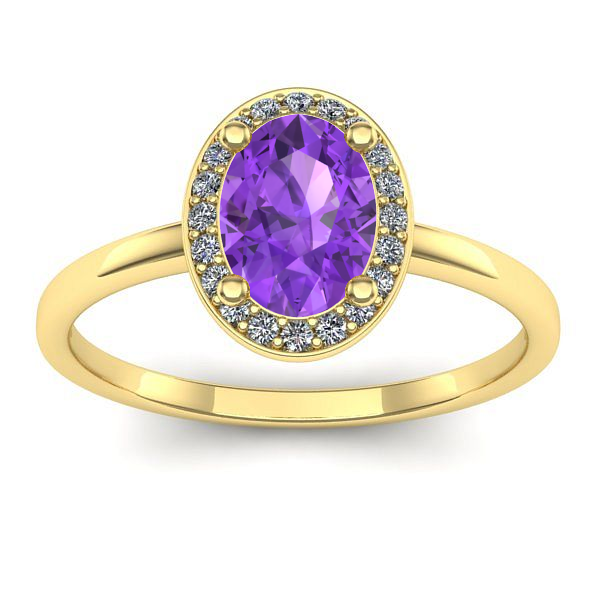 Inel de logodna cu ametist oval