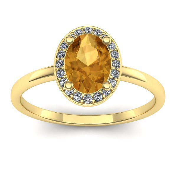 Inel cu citrin oval