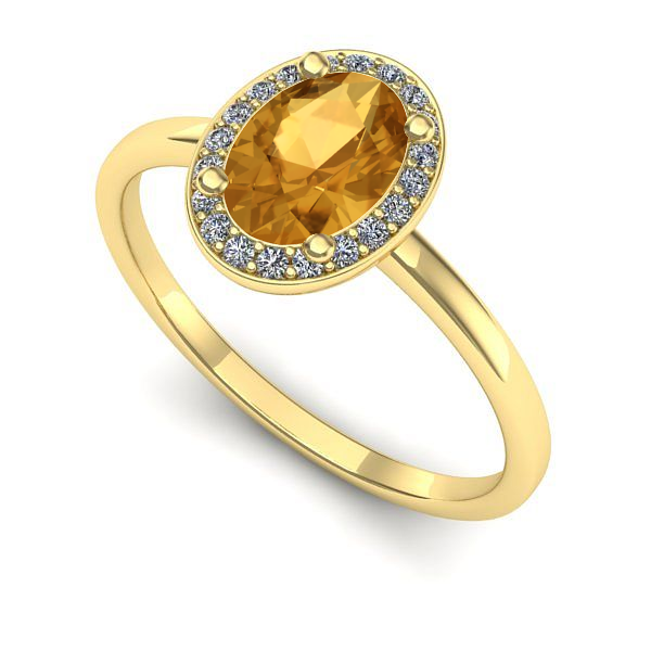 Inel de logodna din aur galben cu citrin