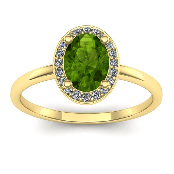 Inel logodna cu peridot oval
