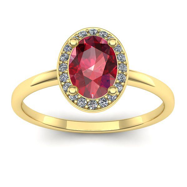 Inel cu rubin oval