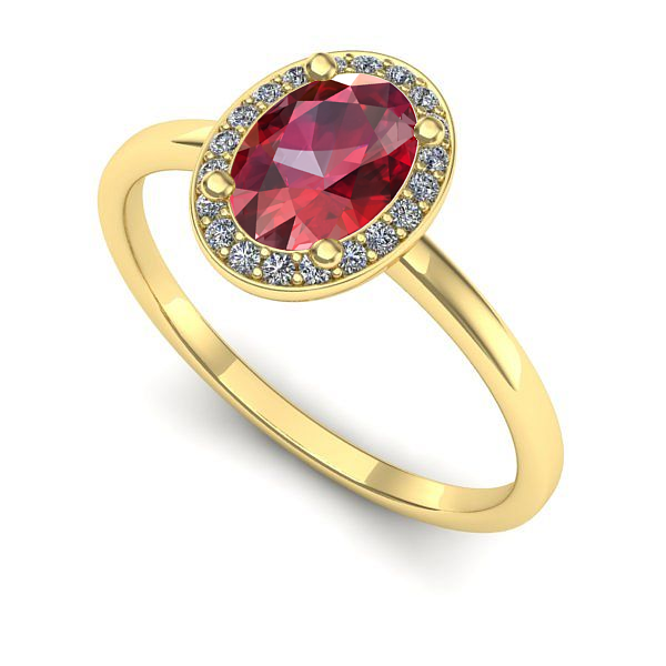 Inel din aur galben cu rubin