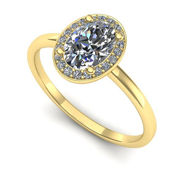 Inel din aur galben cu diamant de laborator