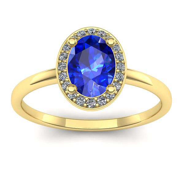 Inel de logodna cu safir oval