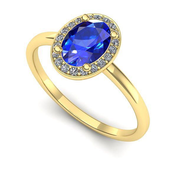 Inel de logodna din aur galben cu safir