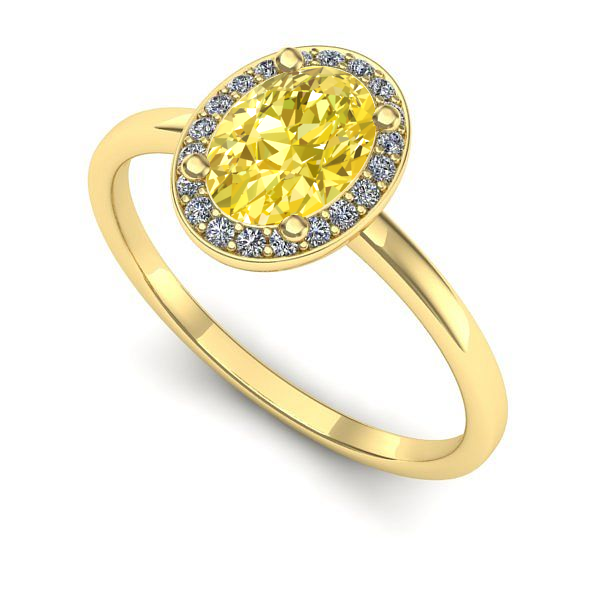 Inel din aur galben cu safir galben