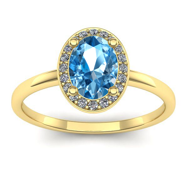 Inel cu topaz blue oval