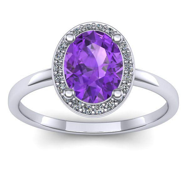 Inel logodna cu ametist oval