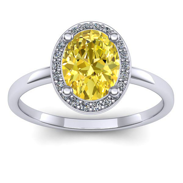 Inel logodna cu safir galben oval