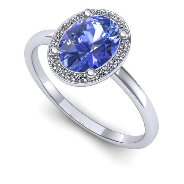 Inel din aur alb cu tanzanit