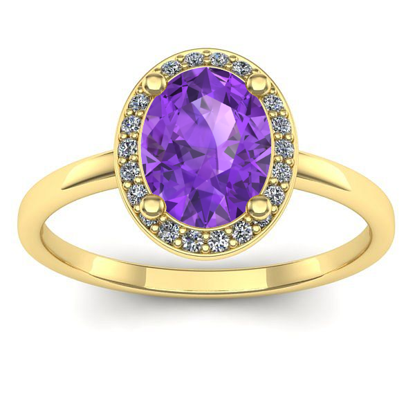 Inel cu ametist oval